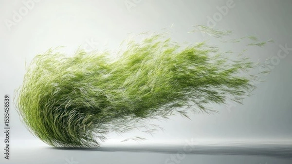 Obraz Simulated Wind Blowing Through 3D Grass