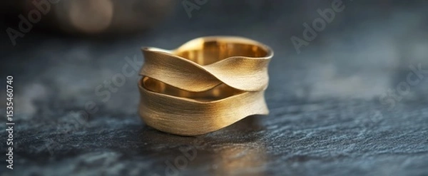 Obraz Stackable 3D Gold Rings with Matte Finish