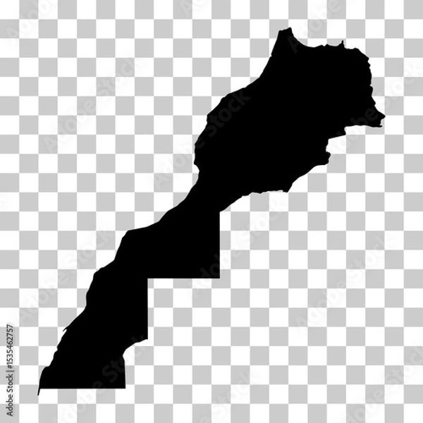 Fototapeta Morocco map symbol shape, travel web flat concept icon vector illustration .