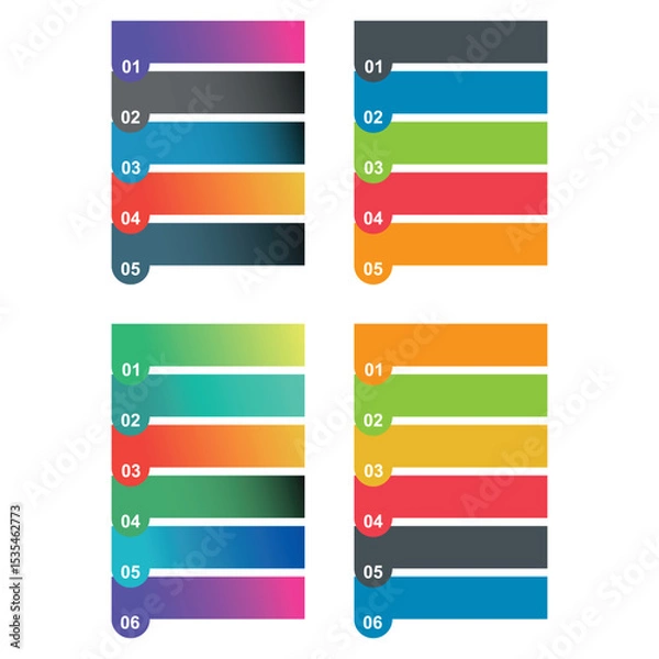 Fototapeta Set of infographic vertical diagram, business information design, chart vector illustration .