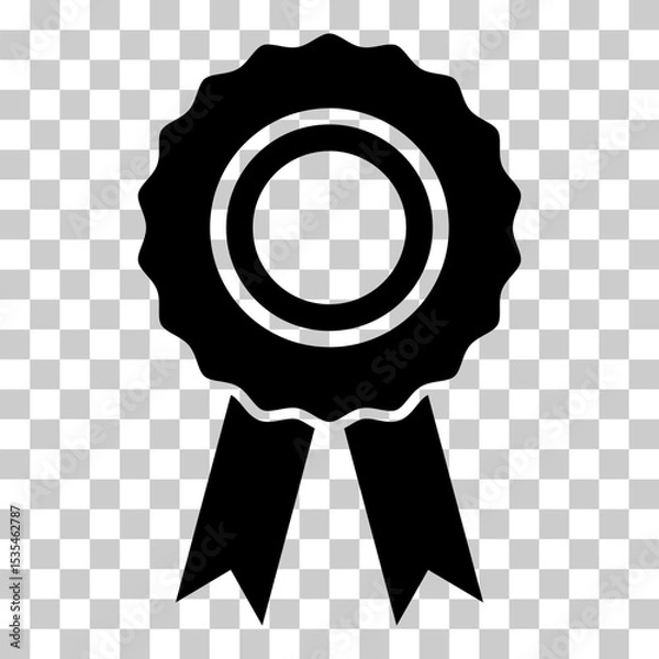 Fototapeta Certification seal award icon, ribbon web stamp symbol, label vector illustration .