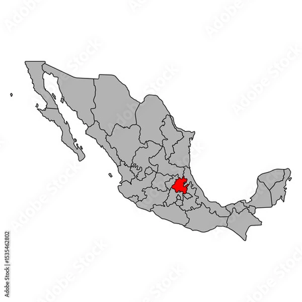 Fototapeta Hidalgo of Mexico map shape, travel web concept icon vector illustration .
