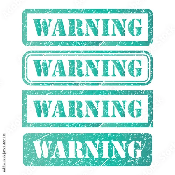 Fototapeta Set of Warning stamp symbol, label sticker sign button, text banner vector illustration .