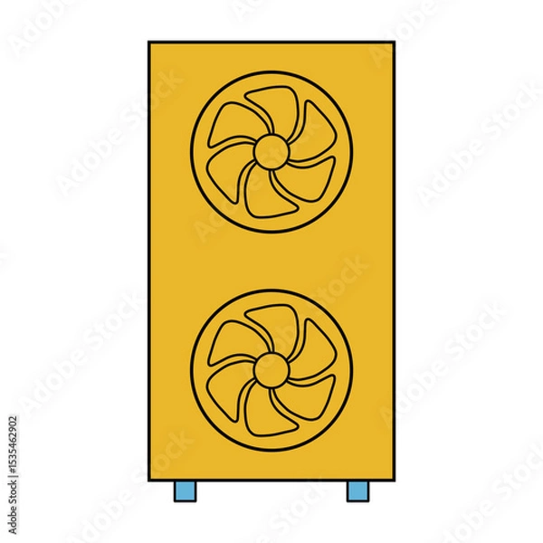 Fototapeta Heat pump air source icon, cooling electric system machine, cool web vector illustration .