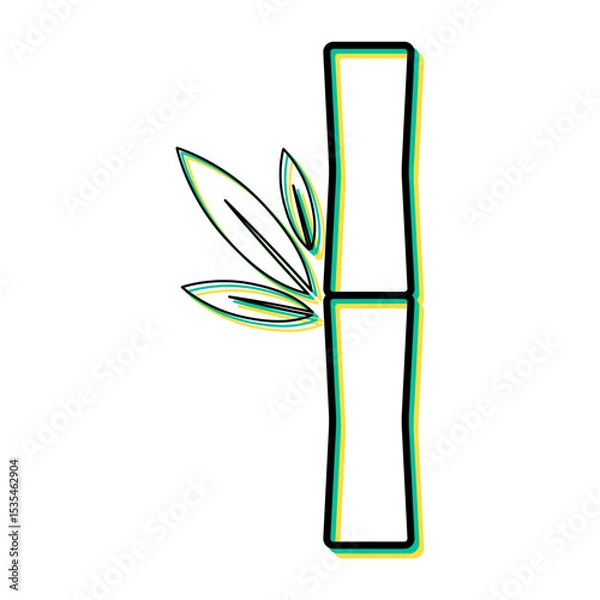 Fototapeta Bamboo leaf icon, nature tropical symbol design, web sign vector illustration .