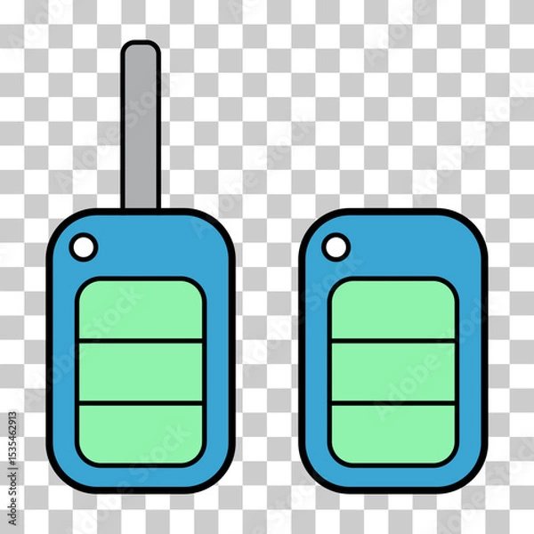 Fototapeta Set of Car key icon, door system safety automobile web design, unlock button vector illustration .
