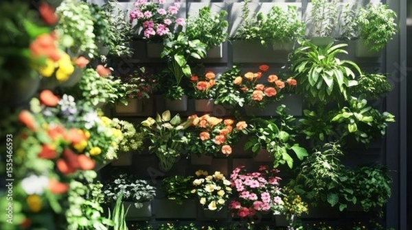 Obraz Urban Balcony Garden in 3D Render