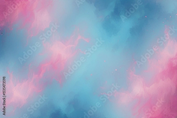 Fototapeta Abstract watercolor artwork depicting a soft blend of pink and blue hues in a dreamy design