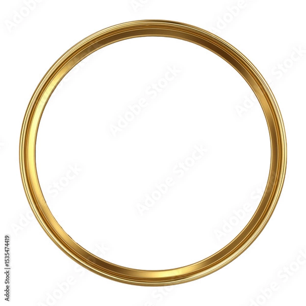 Obraz Golden Circular Picture Frame Design , PNG isolated cut out image