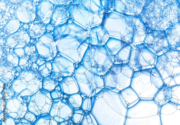 Obraz Blue soap bubbles and spheres