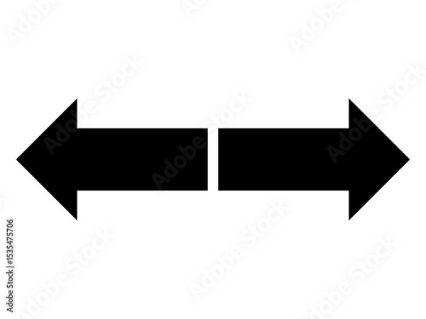 Obraz 双方向のシンプルな矢印　左右　分かれ道　ベクターアイコン素材
