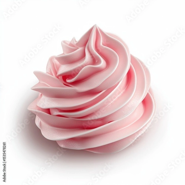 Obraz Pink whipped cream isolated on white background.