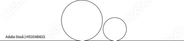Fototapeta Round shape in continuous line art style in continuous line drawing style. Minimalist round shape sketch in black linear isolated on white background. Vector illustration