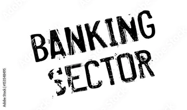 Fototapeta Banking Sector rubber stamp. Grunge design with dust scratches. Effects can be easily removed for a clean, crisp look. Color is easily changed.