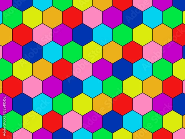 Fototapeta abstract background with hexagons. Seamless pattern with colorful hexagon shape. Kids background.