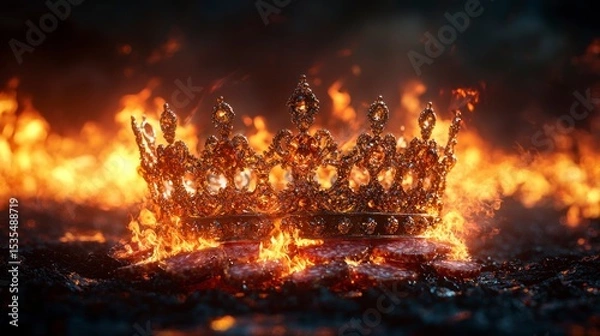 Obraz Burning golden crown