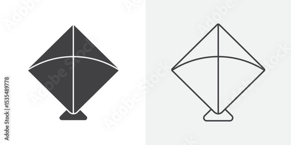 Fototapeta Kite icon Line graphics illustration