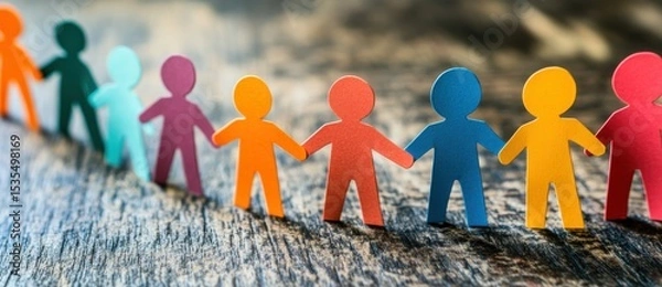 Obraz A diverse group of individuals united in inclusive business values