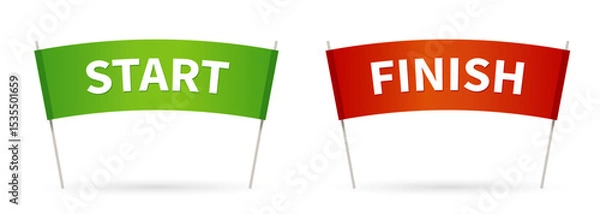 Obraz Finish - start, athletic speed. vector illustration