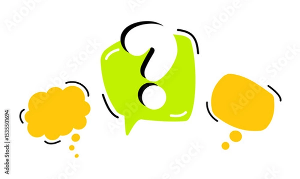 Obraz A square with Circle, question marks. And the answers to them. The concept of frequently asked questions.