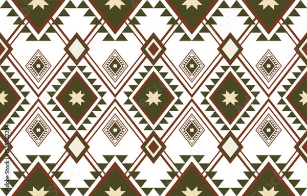Obraz Vector illustration of geometric or ethnic seamless pattern traditional design for background