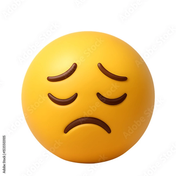 Fototapeta sad face emoji icon isolated on transparent background png