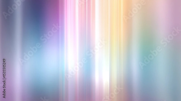 Fototapeta Vertical rainbow beam dissolving into pastel tones with soft light effect creating dreamy and colorful abstract background with smooth gradient transitions
