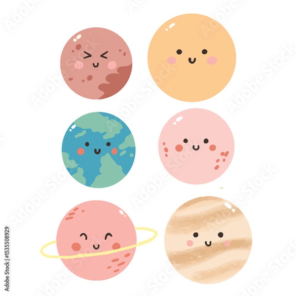 Fototapeta Set planet handraw 