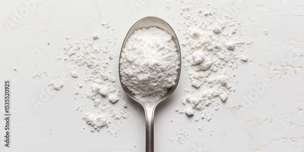 Obraz Focused Presentation of a Single Isolated Measuring Spoon Filled with Standard Ingredients