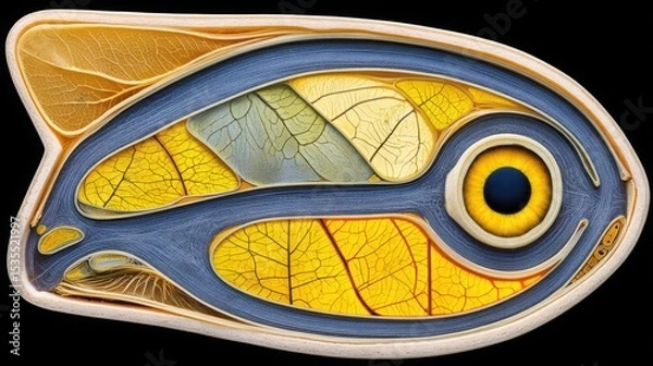 Obraz Detailed Artistic Representation of a Vibrant Fish Anatomy Design
