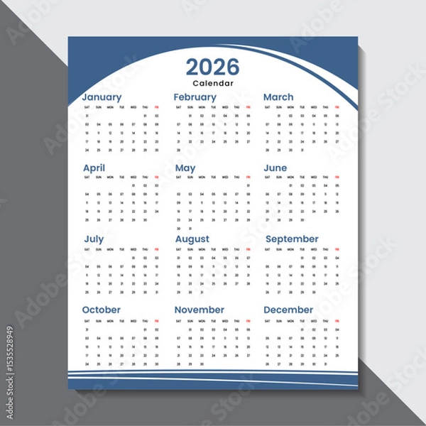 Obraz Simple & Modern wall calendar Design