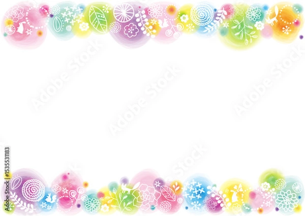 Fototapeta 手描き風　かわいい　フレーム