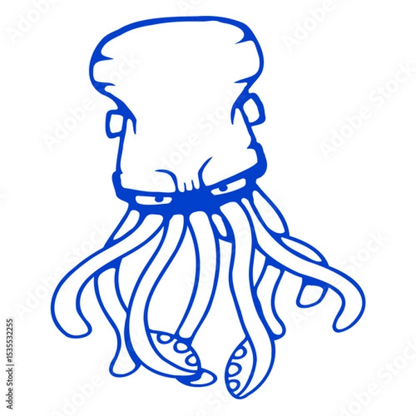 Obraz Octopus Cuttlefish Cephalopod Giant Squid Monster Isolated Vector Graphic Design Illustration
