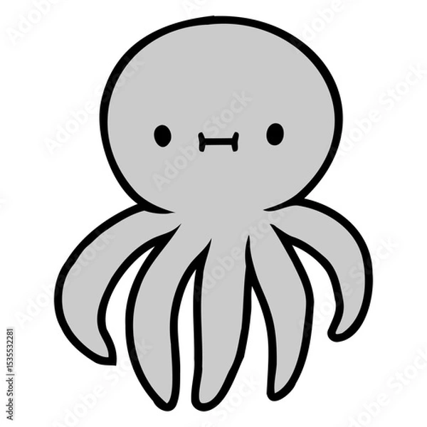 Obraz Octopus Cuttlefish Cephalopod Giant Squid Monster Isolated Vector Graphic Design Illustration
