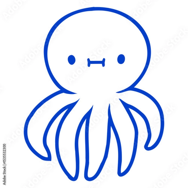 Obraz Octopus Cuttlefish Cephalopod Giant Squid Monster Isolated Vector Graphic Design Illustration

