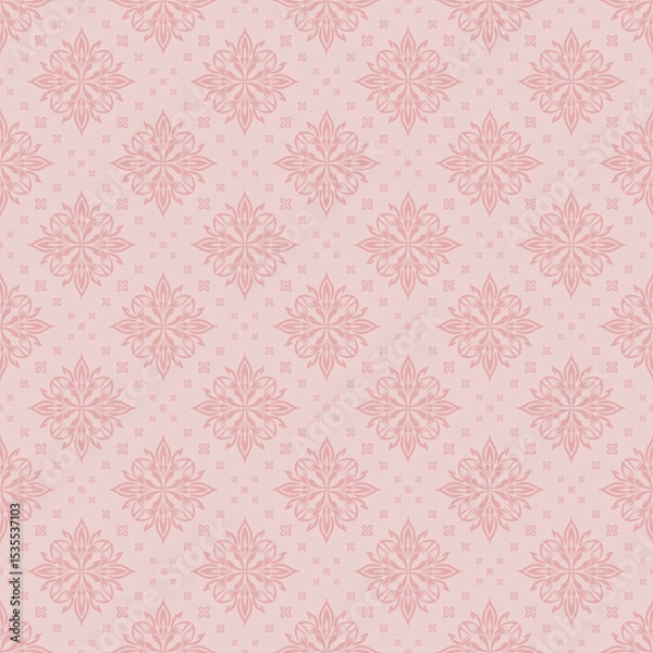 Fototapeta Elegant Damask Seamless Pattern. Vector design for Wallpaper, Fabric, Branding, Packaging, Invitations, Wedding, Home Decor Design