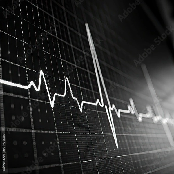 Obraz Heart beat black .