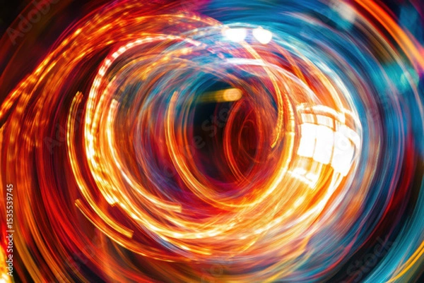 Fototapeta Vibrant abstract motion blur background with swirling colorful lights creating dynamic energy and futuristic visual effect for digital art and design use