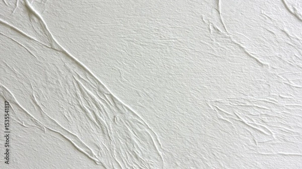 Fototapeta Textured white paper surface revealing intricate wrinkles, creating dynamic abstract lines and engaging visual patterns