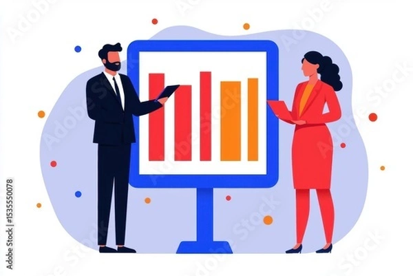 Fototapeta Business manager verifying income report in compliance record