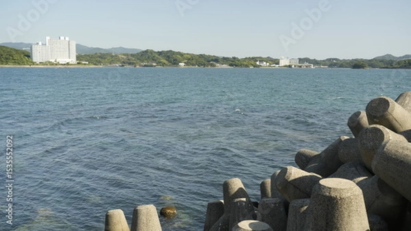 Fototapeta 海岸とテトラポット