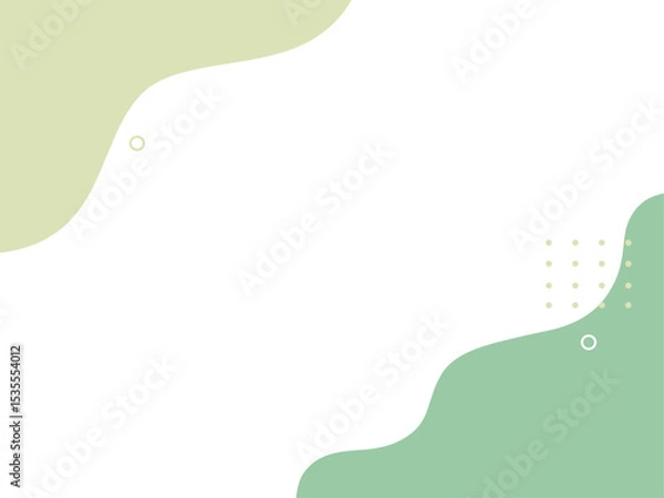 Fototapeta かわいい緑の流体シェイプの背景イラスト素材　flat hand drawn fluid blue shapes background.Cute abstract shapes.Vector loose frame.