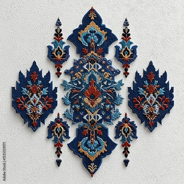 Fototapeta Royal alpona texture with gold leaf patterns