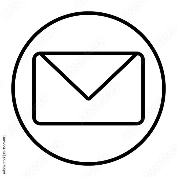 Obraz Email icon black line round 
