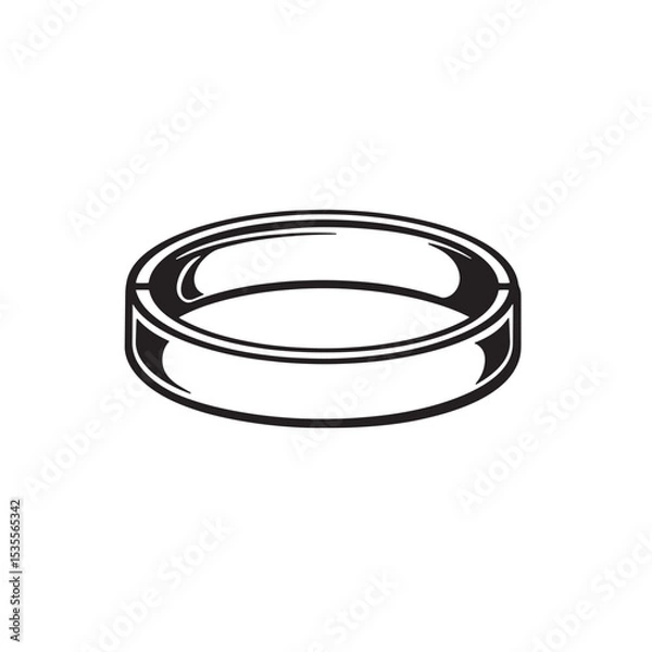 Fototapeta Simple black and white illustration of a hockey puck perfect for sports themes game day graphics and ice rink projects