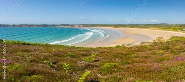 Fototapeta La Plage de Kersiguénou en marée basse  sur la Presqu'île de Crozon