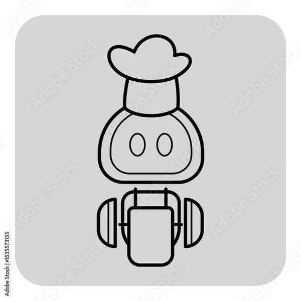 Obraz Whimsical robot character with chefs hat and apron. Playful and imaginative theme suitable for various creative projects