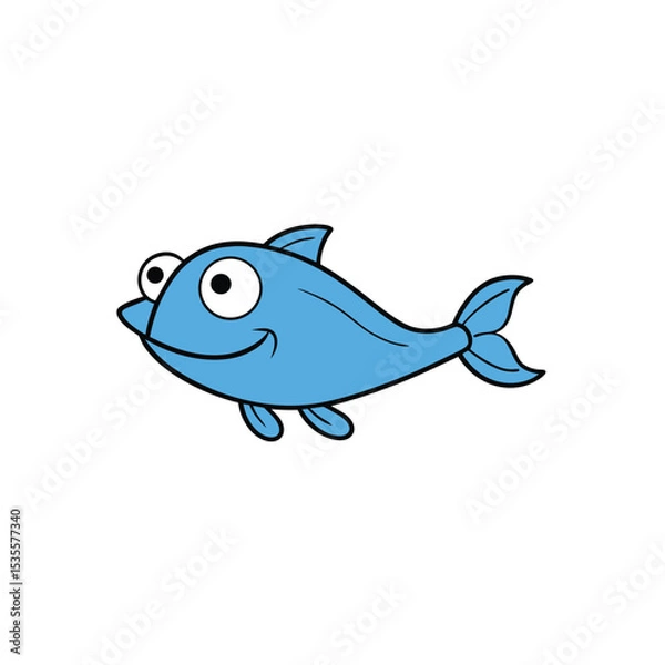 Obraz vector illustration of cartoon fish