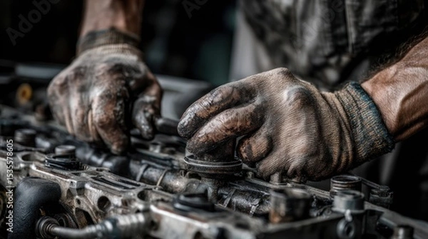 Fototapeta Mechanic at work