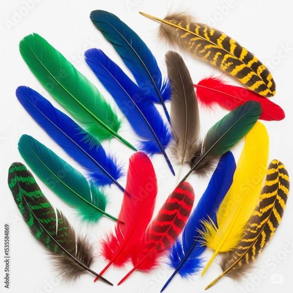 Obraz different color feathers